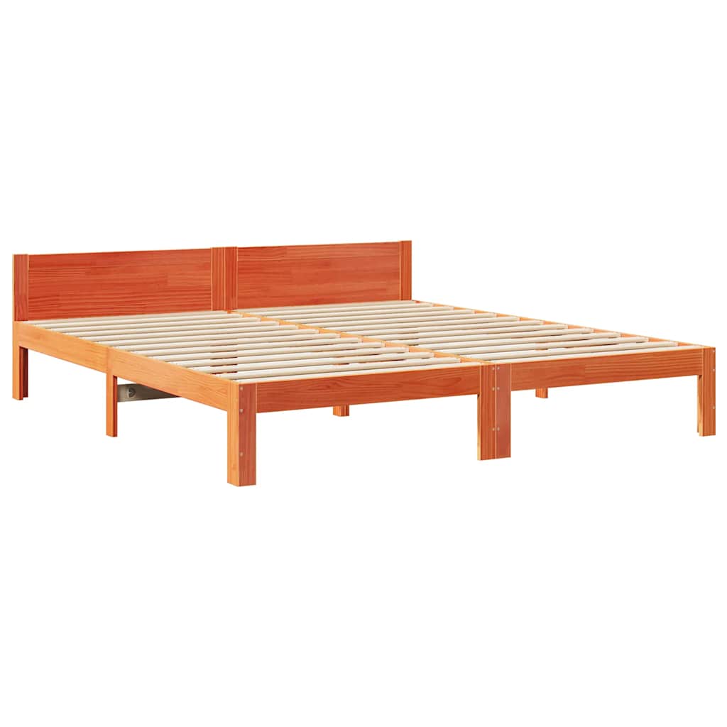 Bedframe zonder matras 240x200 cm massief grenenhout wasbruin