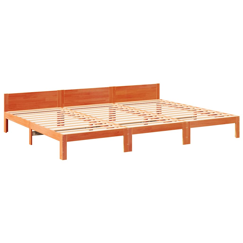 Bedframe zonder matras 240x200 cm massief grenenhout wasbruin