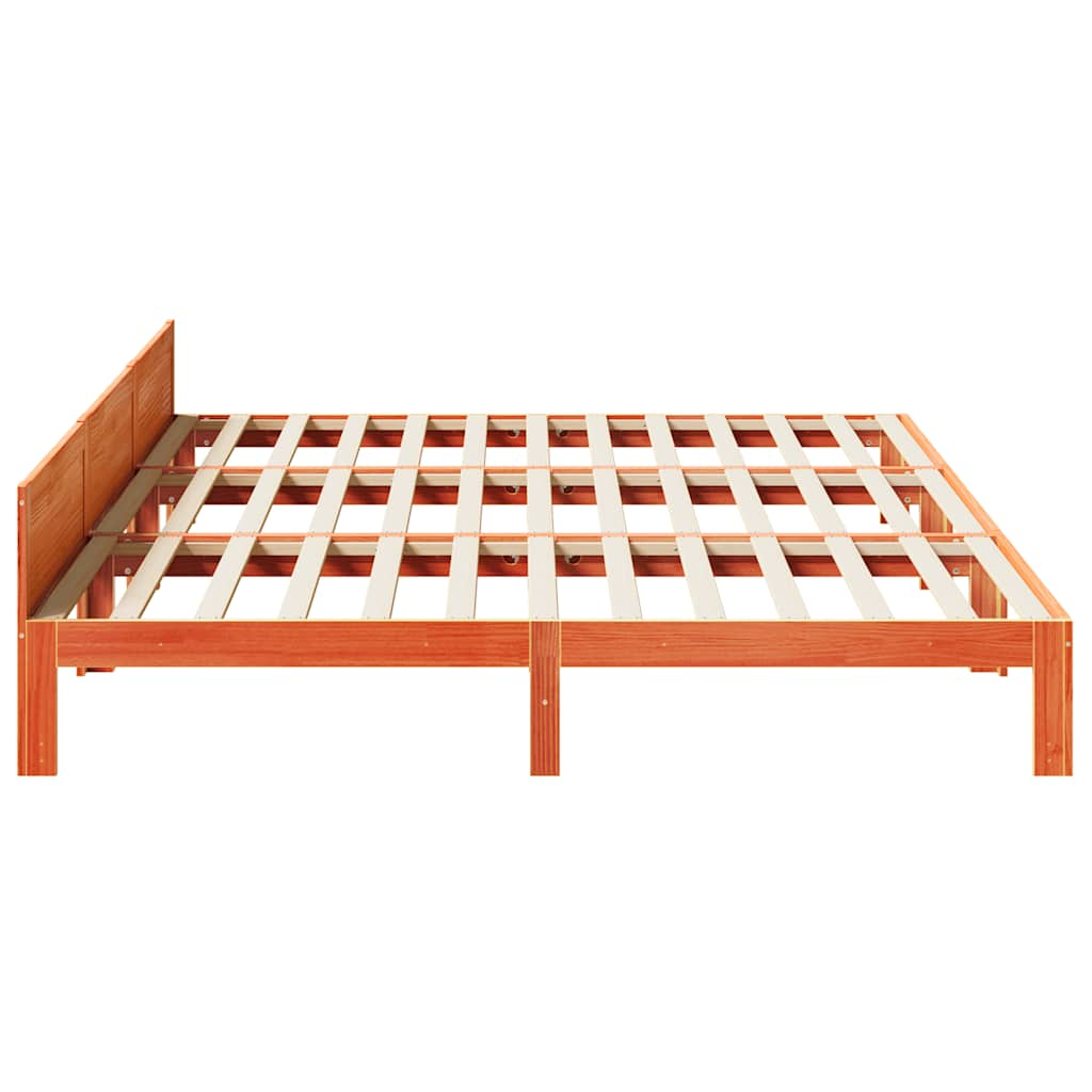 Bedframe zonder matras 240x200 cm massief grenenhout wasbruin