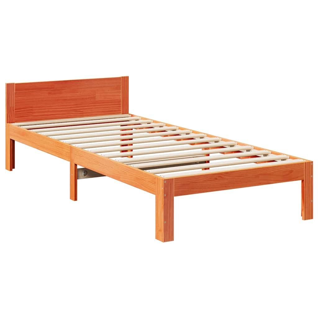 Bedframe zonder matras 270x200 cm massief grenenhout wasbruin