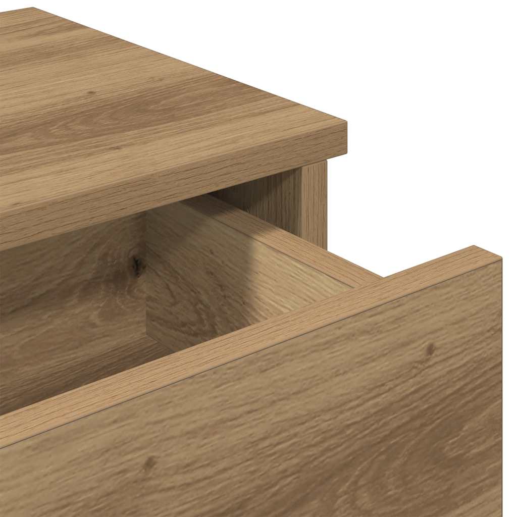 Wandschap met lades 100x37,5x19cm bewerkt hout artisanaal eiken