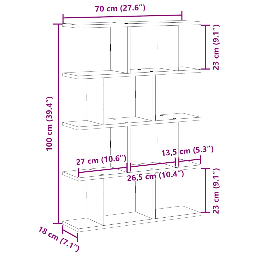 Wandschap kubus 12 vakken bewerkt hout wit