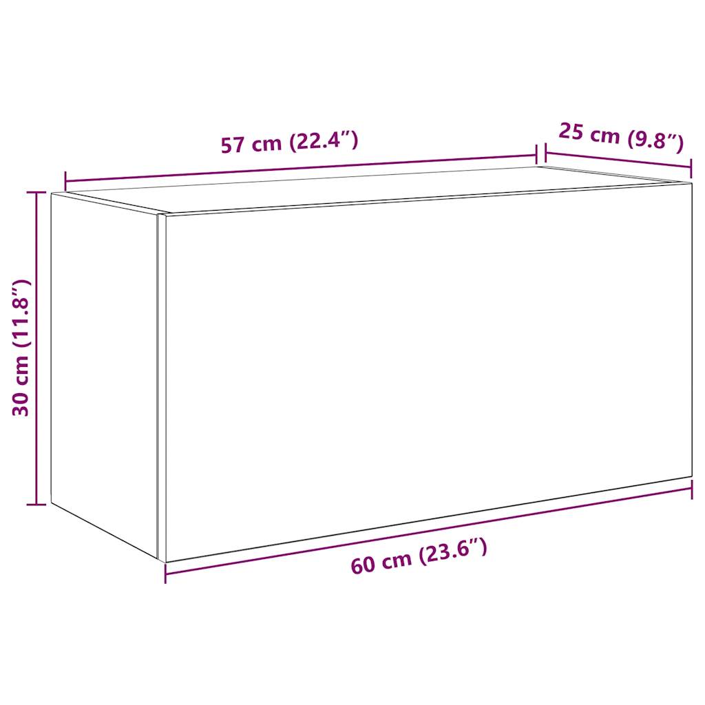 Badkamerwandkast 60x25x30 cm bewerkt hout wit