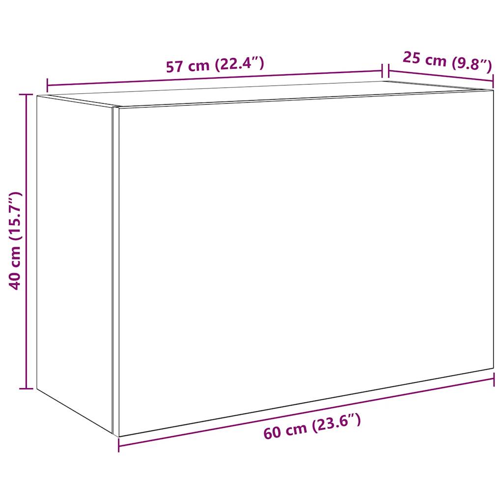 Badkamerwandkast 60x25x40 cm bewerkt hout wit