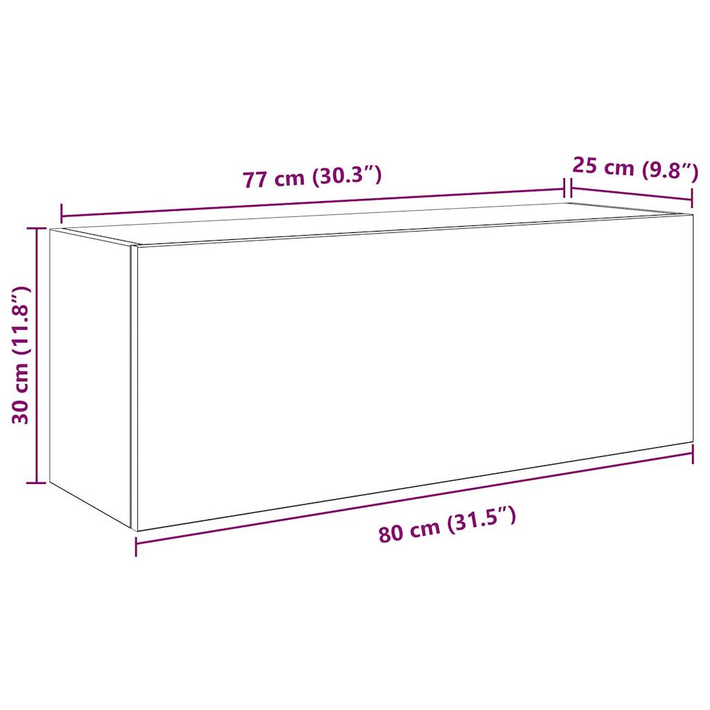 Badkamerwandkast 80x25x30 cm bewerkt hout wit