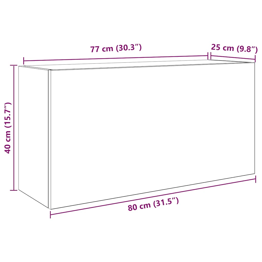 Badkamerwandkast 80x25x40 cm bewerkt hout wit