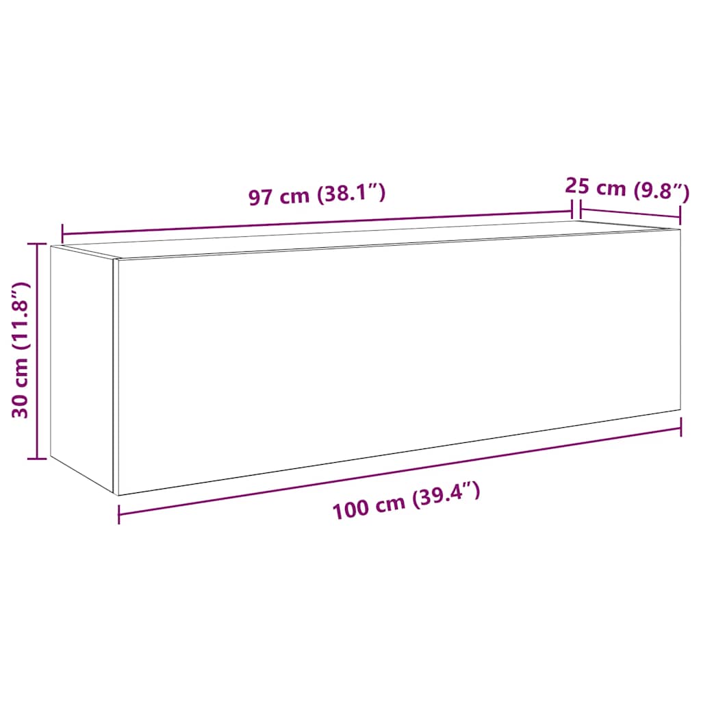 Badkamerwandkast 100x25x30 cm bewerkt hout wit