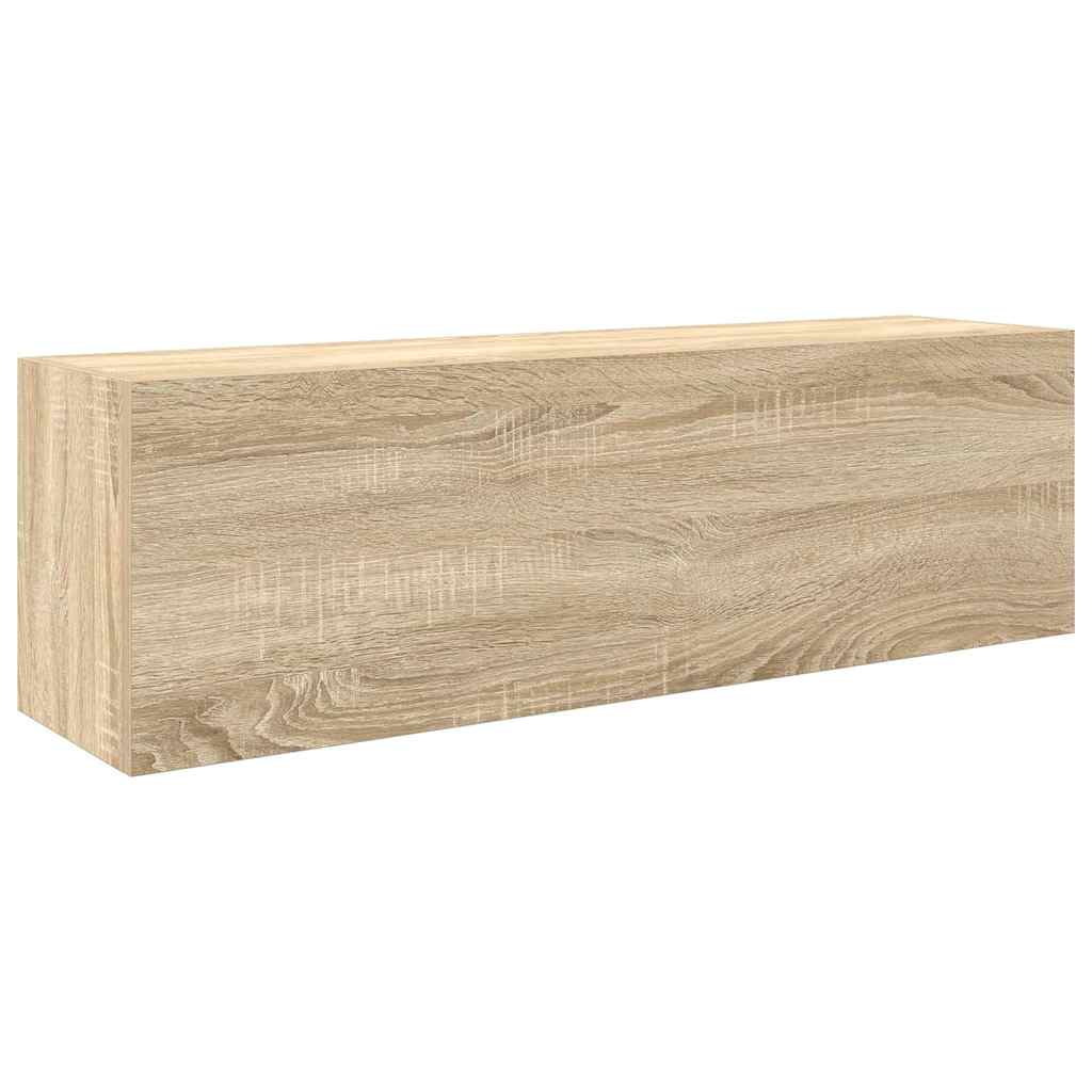 Badkamerwandkast 100x25x30 cm bewerkt hout sonoma eikenkleurig