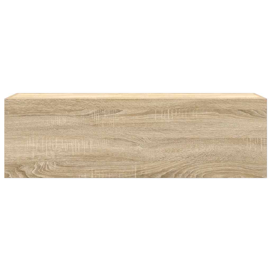 Badkamerwandkast 100x25x30 cm bewerkt hout sonoma eikenkleurig