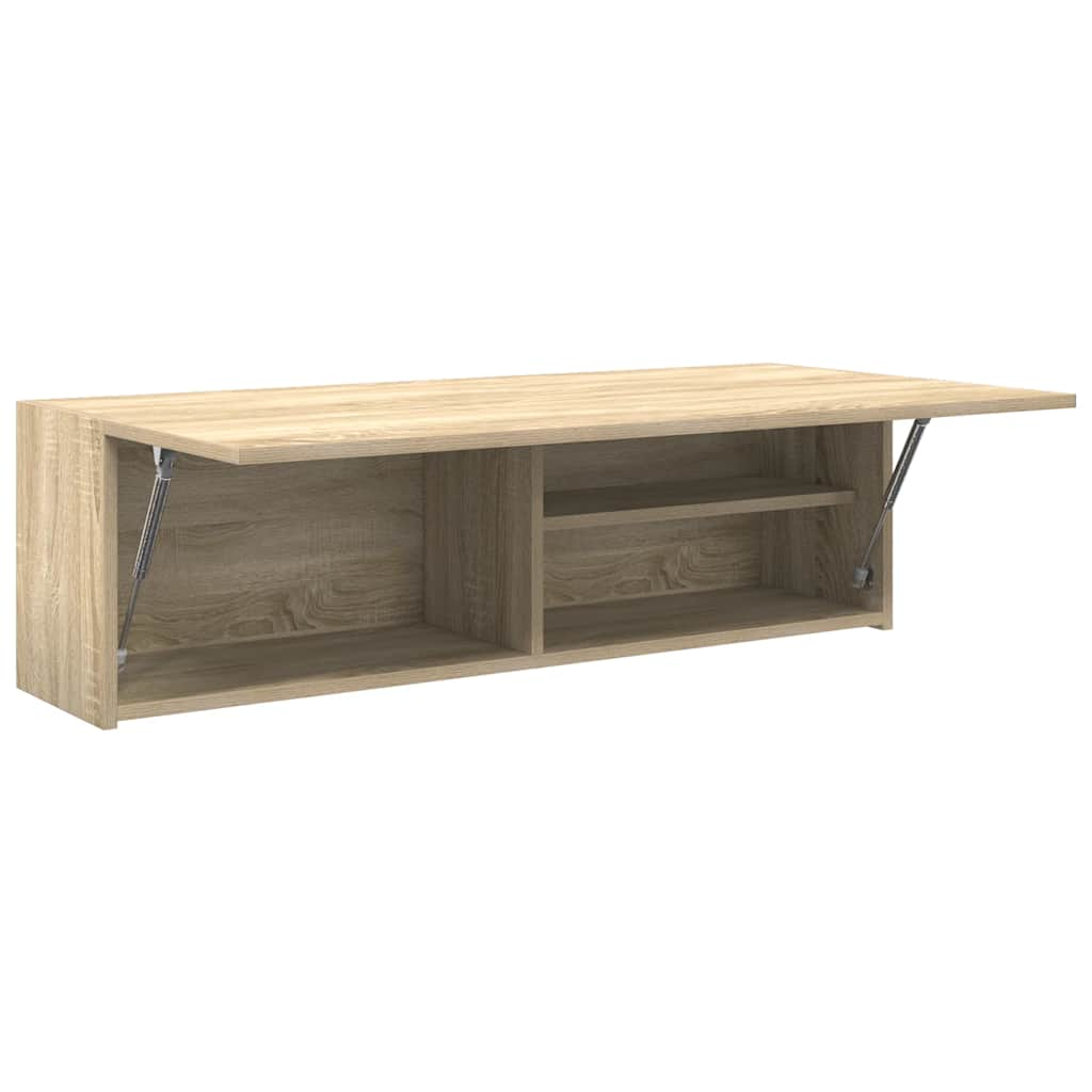 Badkamerwandkast 100x25x30 cm bewerkt hout sonoma eikenkleurig