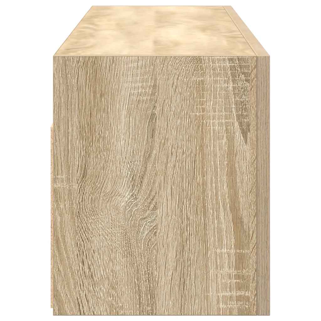 Badkamerwandkast 100x25x30 cm bewerkt hout sonoma eikenkleurig