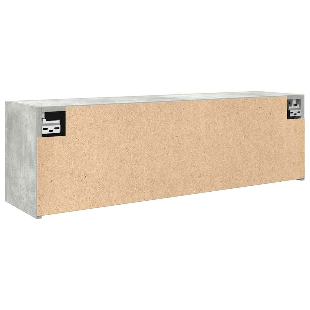 Badkamerwandkast 100x25x30 cm bewerkt hout betongrijs