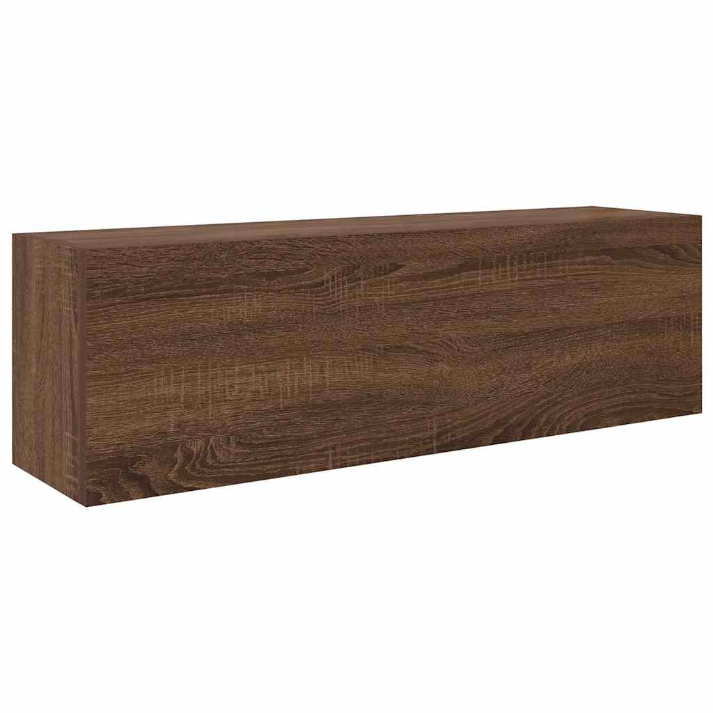 Badkamerwandkast 100x25x30 cm bewerkt hout bruin eikenkleur