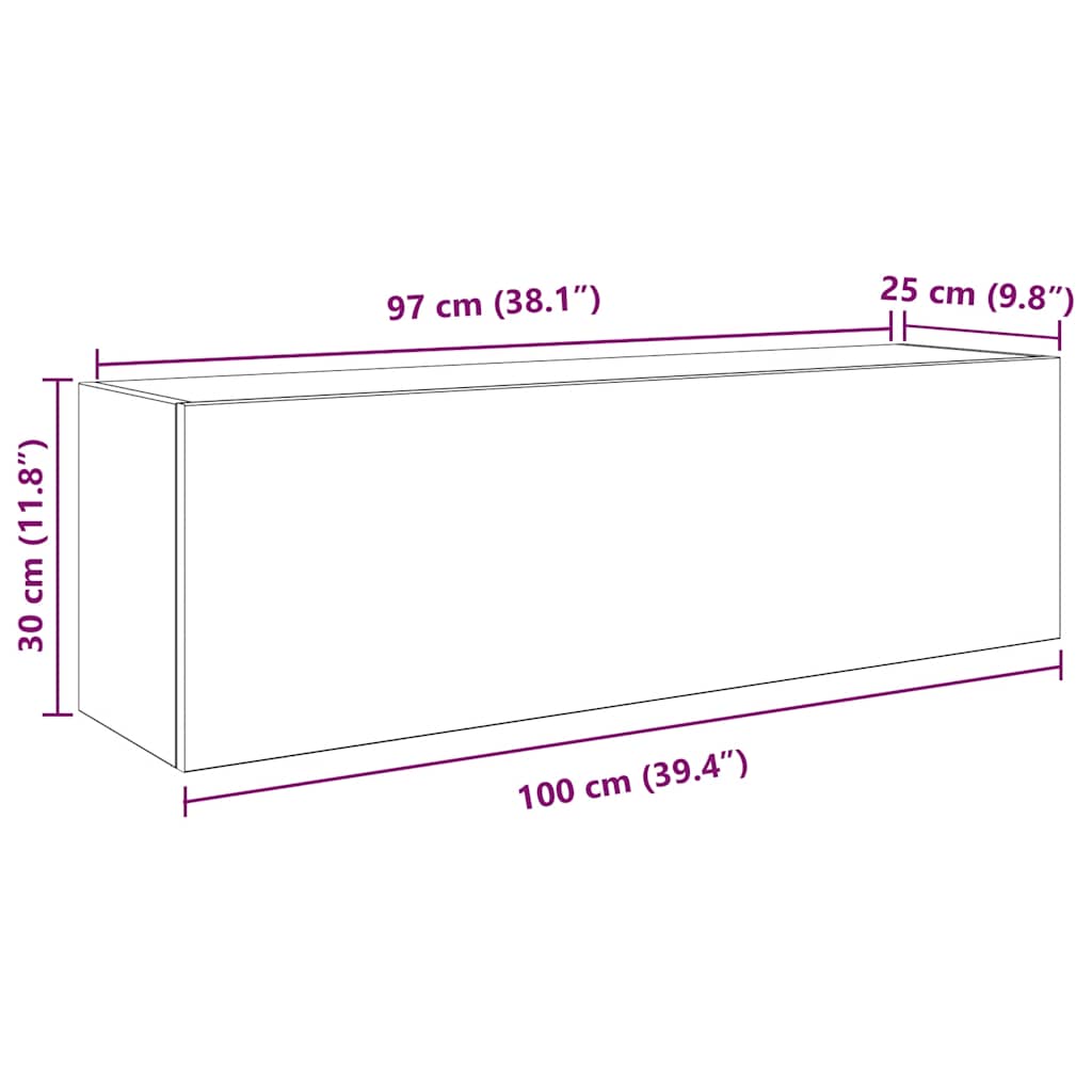 Badkamerwandkast 100x25x30 cm bewerkt hout bruin eikenkleur