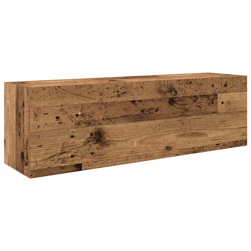 Badkamerwandkast 100x25x30 cm bewerkt hout oud houtkleurig