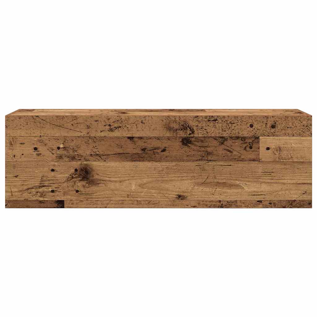 Badkamerwandkast 100x25x30 cm bewerkt hout oud houtkleurig