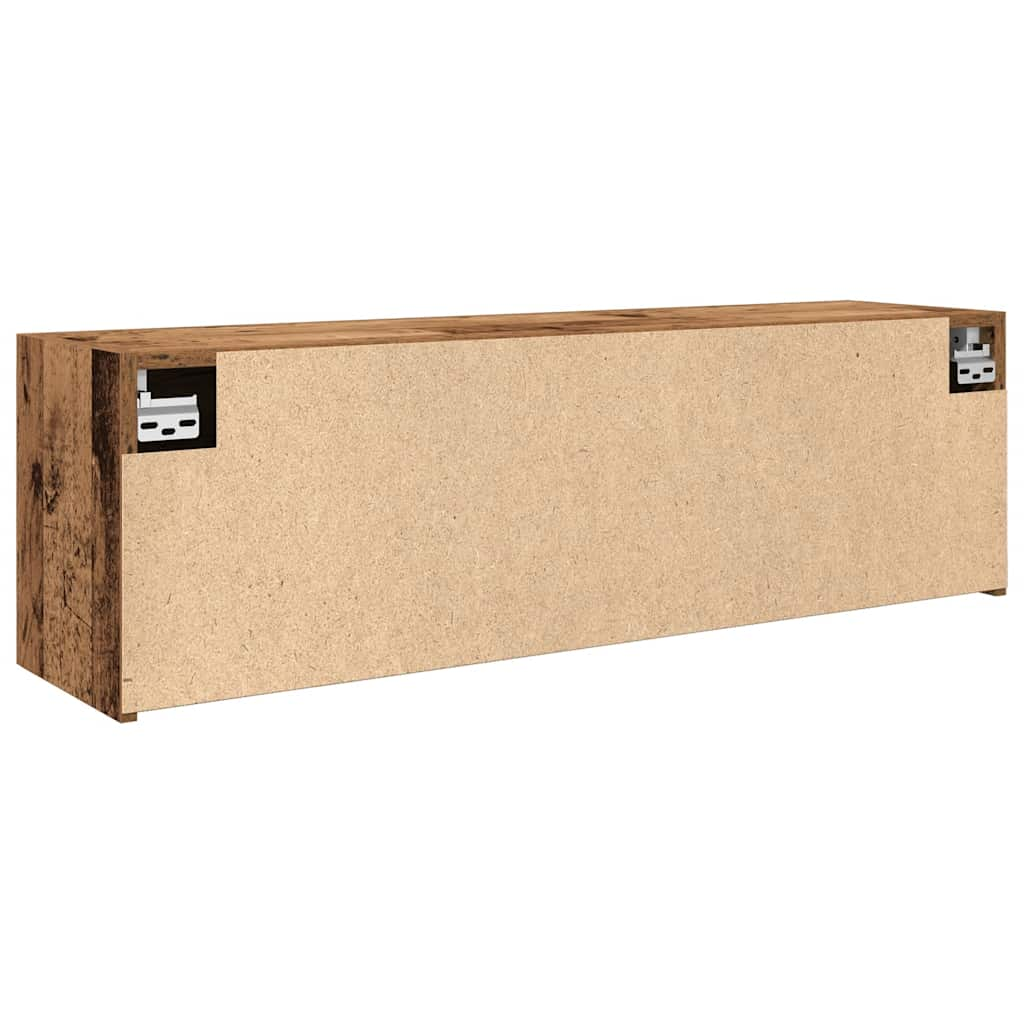 Badkamerwandkast 100x25x30 cm bewerkt hout oud houtkleurig