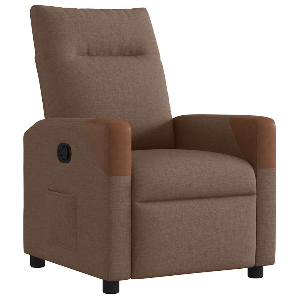 Fauteuil verstelbaar stof bruin