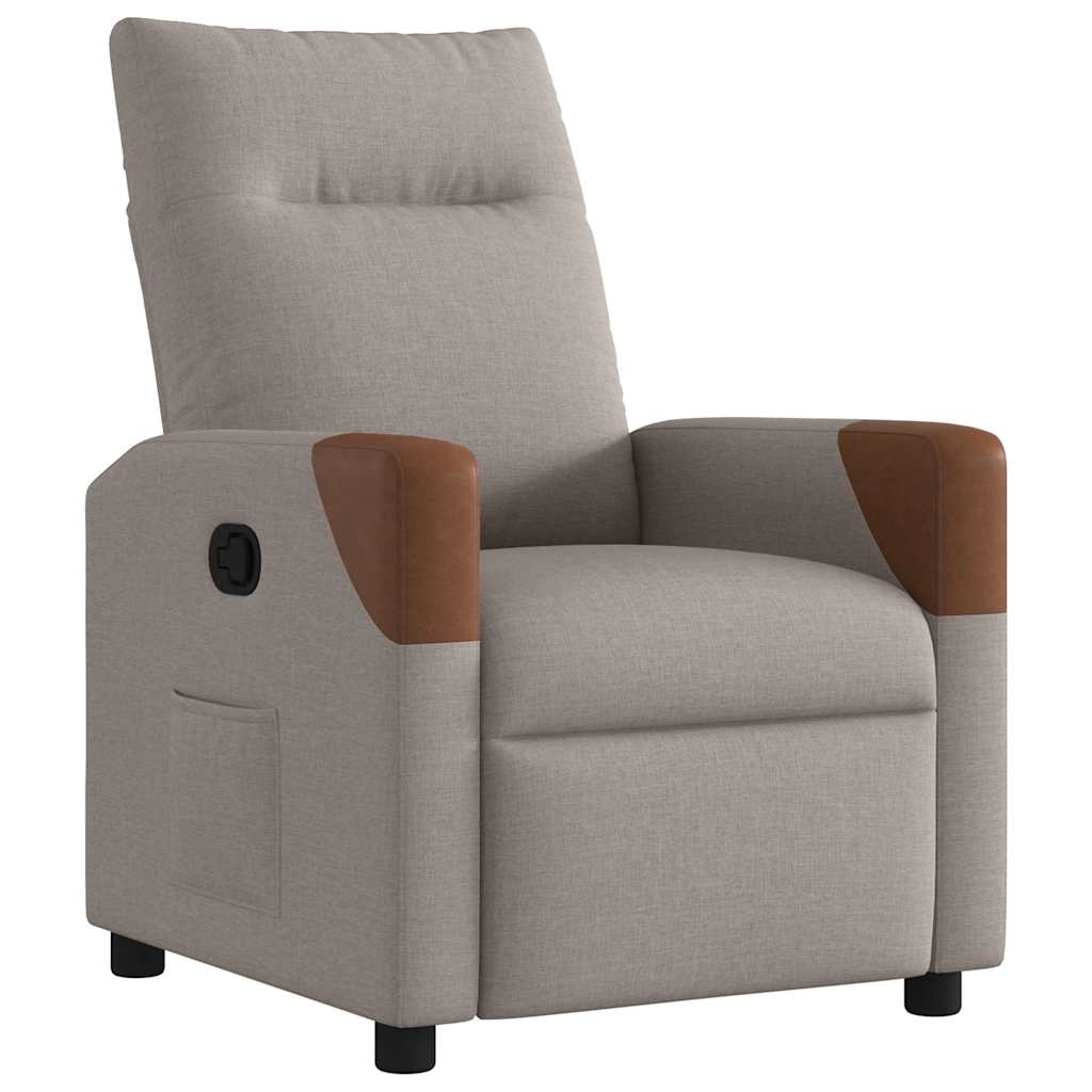 Fauteuil verstelbaar stof taupe