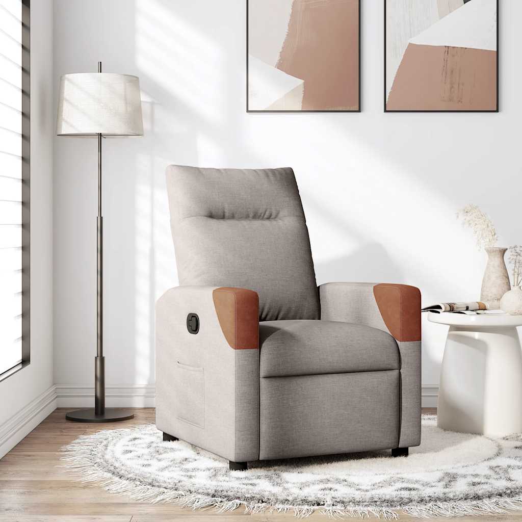 Fauteuil verstelbaar stof taupe