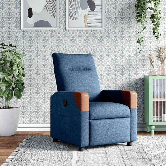 Fauteuil verstelbaar stof blauw