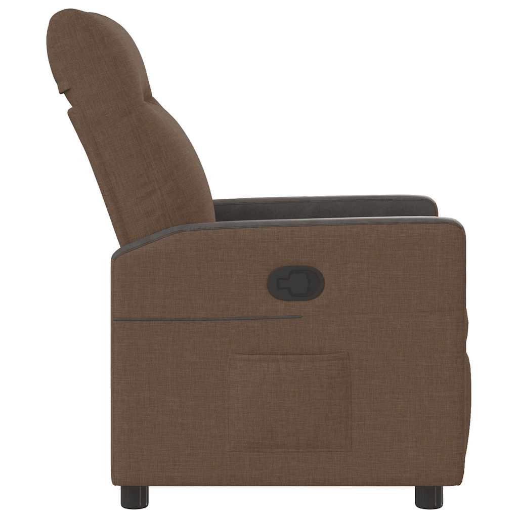 Fauteuil verstelbaar stof bruin