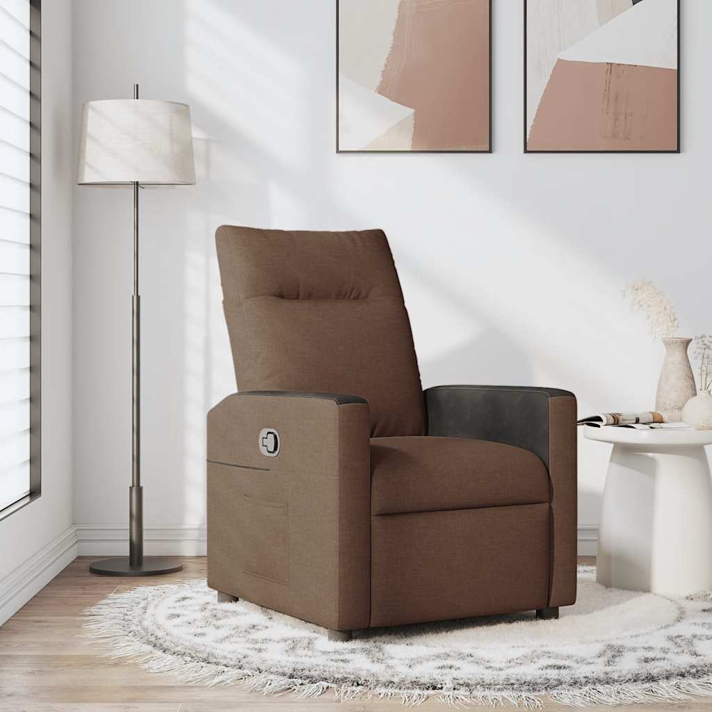 Fauteuil verstelbaar stof bruin