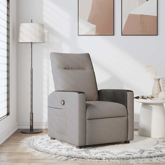 Fauteuil verstelbaar stof taupe