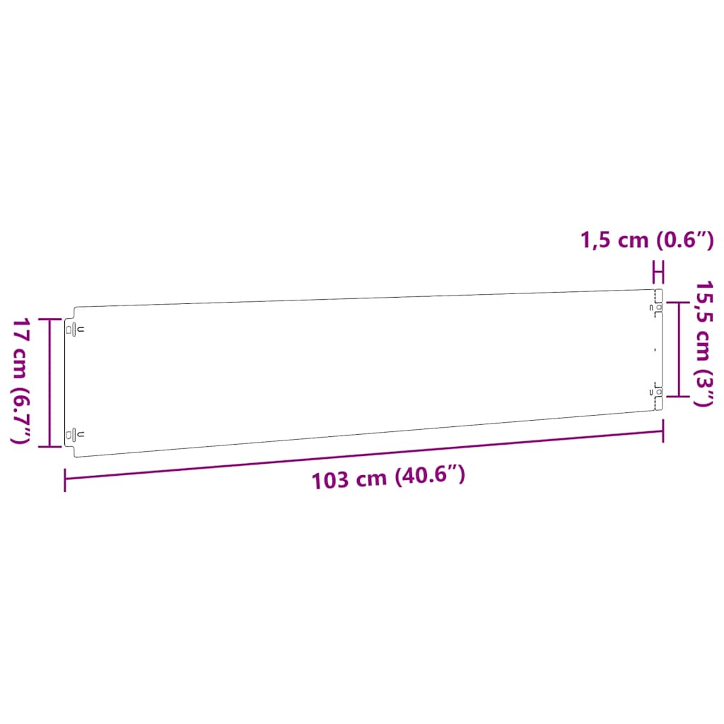 Gazonranden 30 st 20x103 cm koudgewalst staal wit