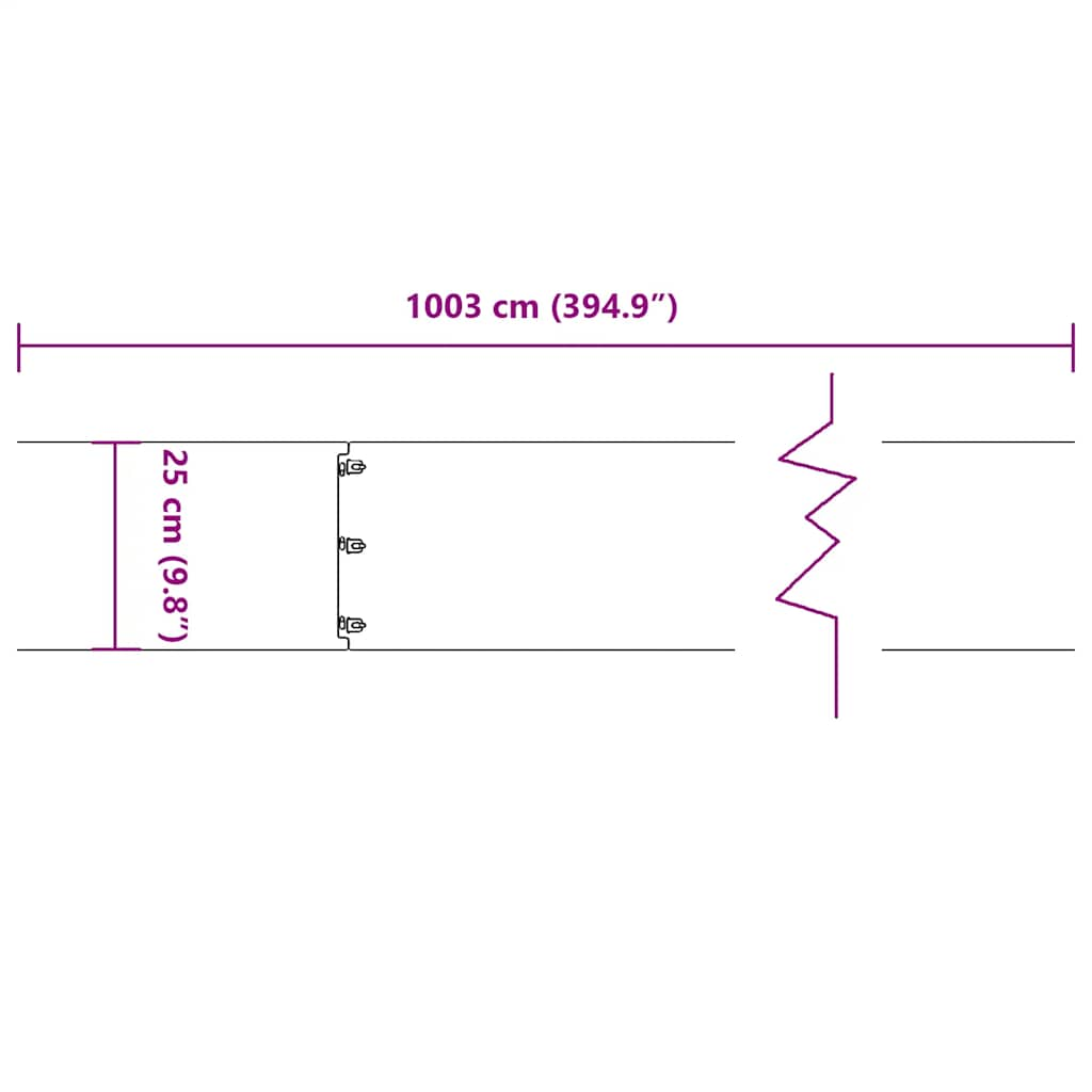 Gazonranden 10 st 25x103 cm koudgewalst staal zwart