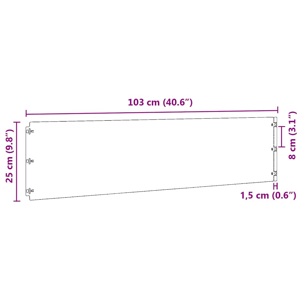 Gazonranden 10 st 25x103 cm koudgewalst staal wit