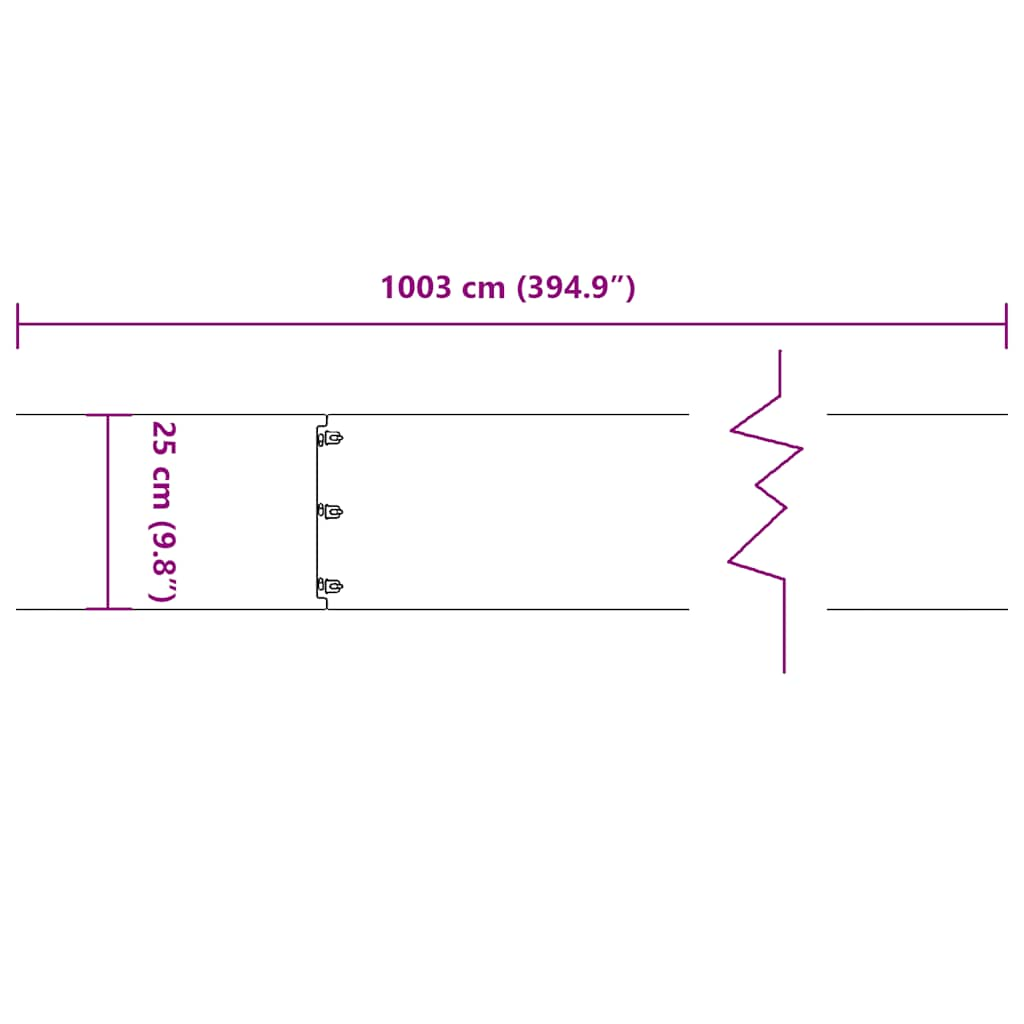 Gazonranden 10 st 25x103 cm koudgewalst staal wit