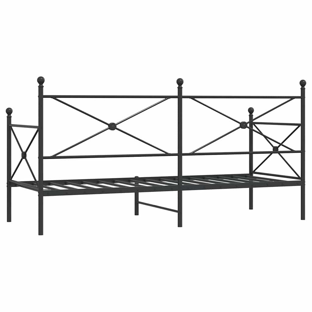 Slaapbank zonder matras 90x200 cm staal zwart