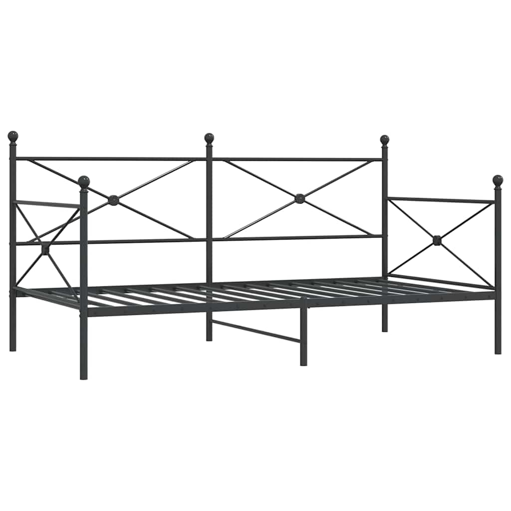 Slaapbank zonder matras 107x203 cm staal zwart