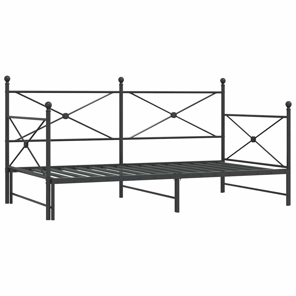 Slaapbank onderschuifbed zonder matras 107x203 cm staal zwart