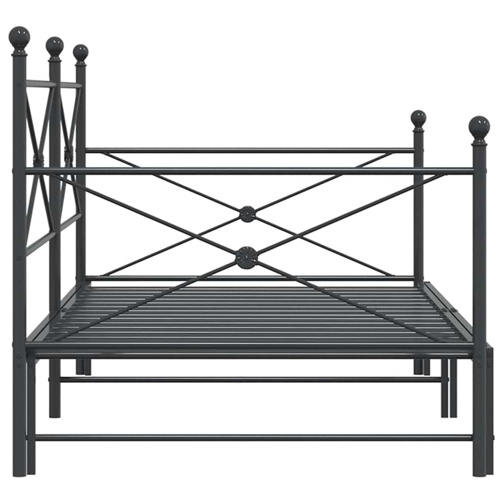 Slaapbank onderschuifbed zonder matras 107x203 cm staal zwart