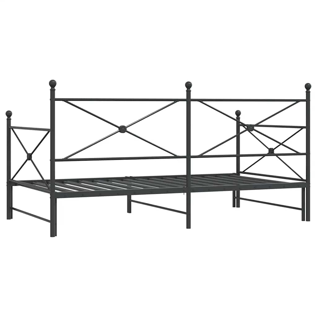 Slaapbank onderschuifbed zonder matras 107x203 cm staal zwart