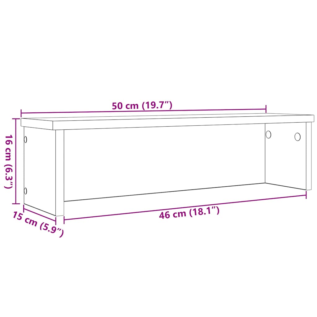 Keukenrek stapelbaar 50x15x16 cm bewerkt hout wit