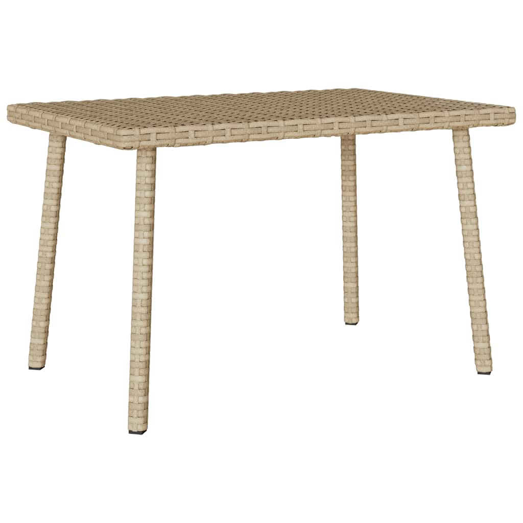 Tuin salontafel rechthoekig 60x40x37 cm poly rattan beige