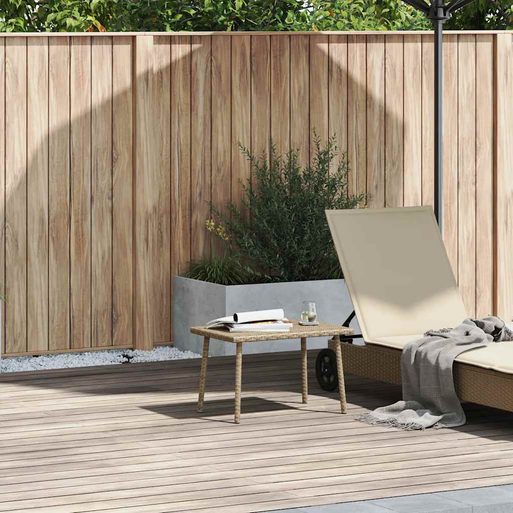 Tuin salontafel rechthoekig 60x40x37 cm poly rattan beige