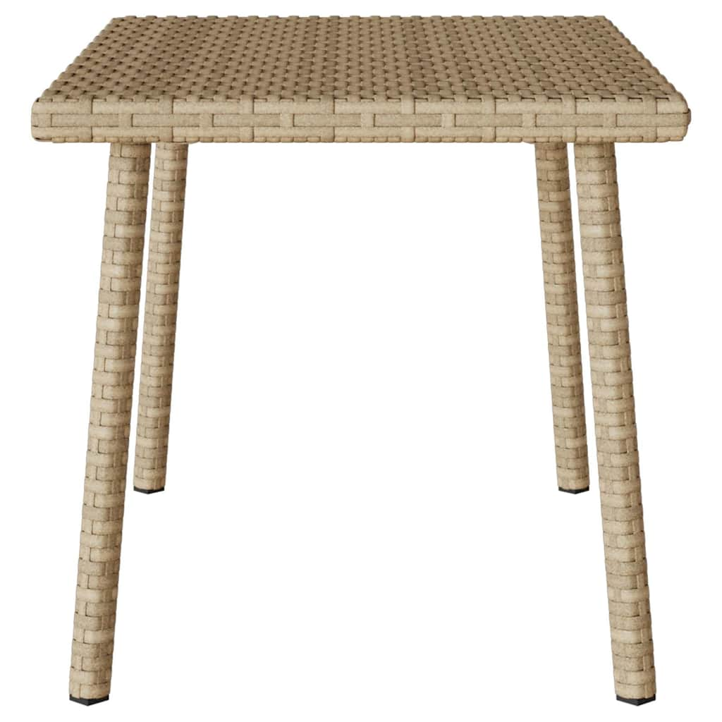 Tuin salontafel rechthoekig 60x40x37 cm poly rattan beige