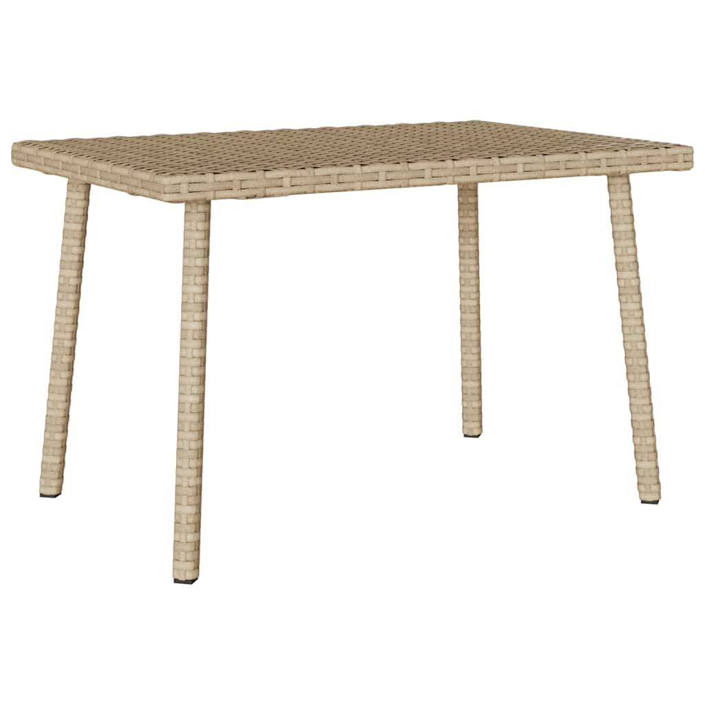 Tuin salontafel rechthoekig 60x40x37 cm poly rattan beige