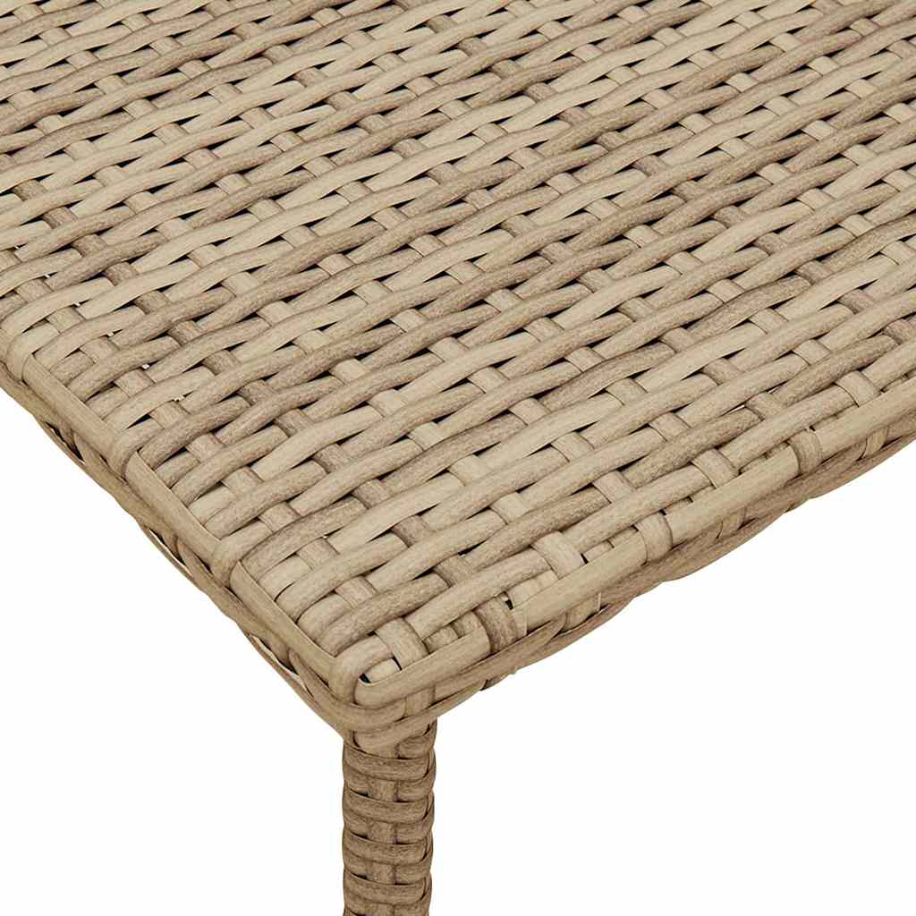 Tuin salontafel rechthoekig 80x40x37 cm poly rattan beige