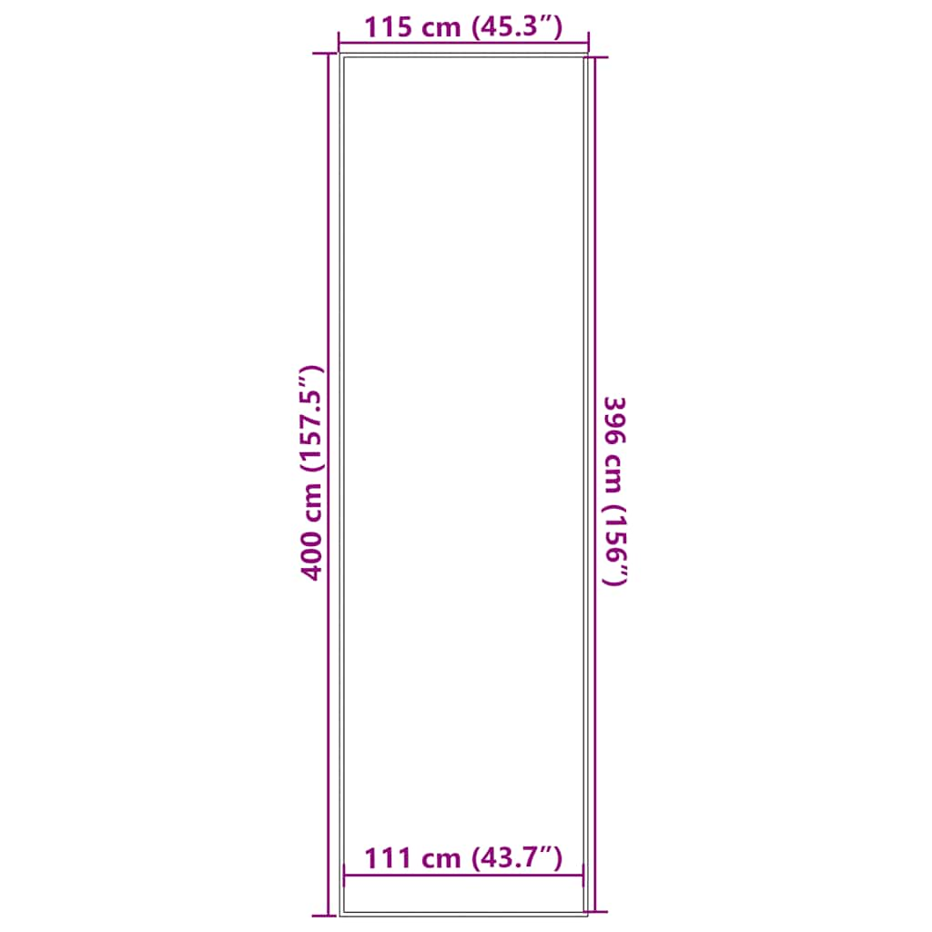 Deurmat 115x400 cm gestreept 115x400 cm zwart en grijs