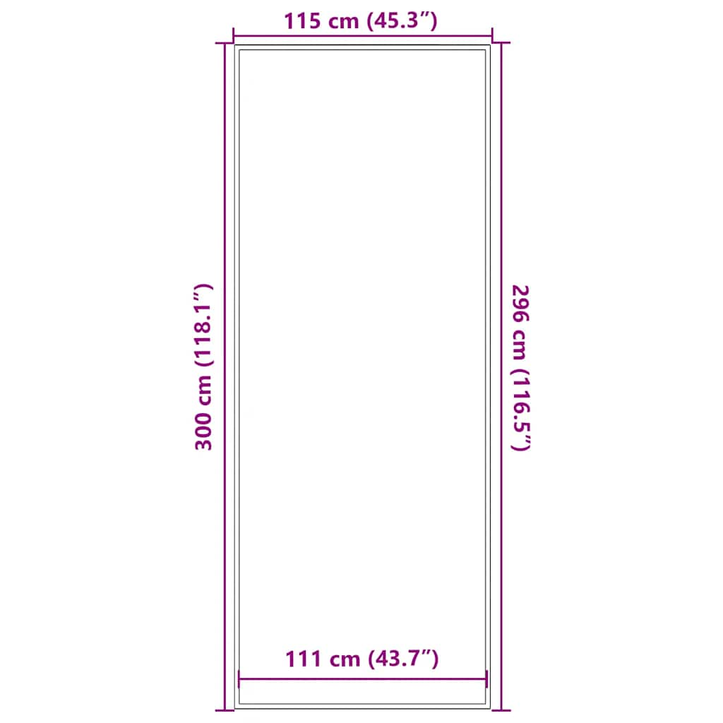 Deurmat 115x300 cm zwart