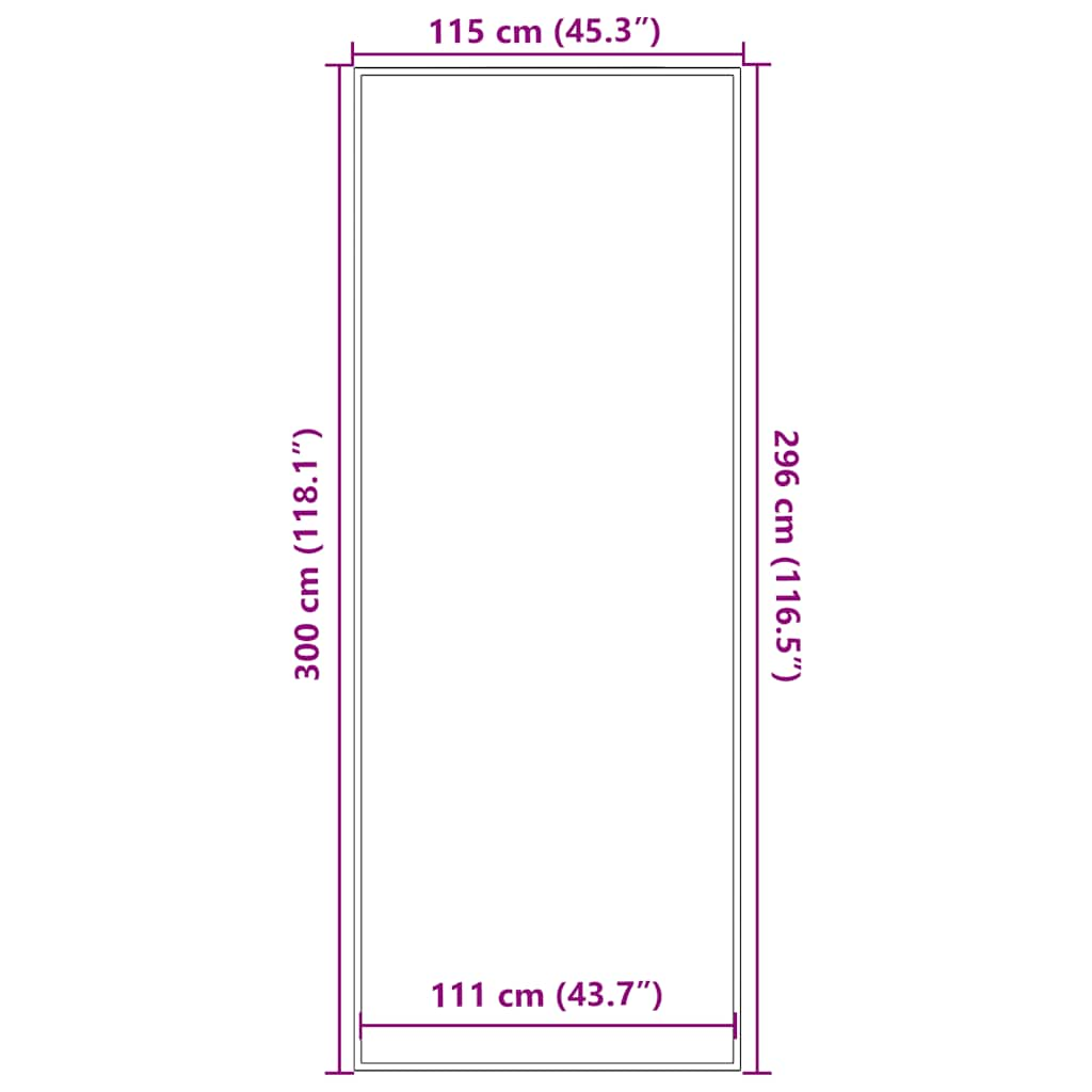 Deurmat 115x300 cm antracietkleurig