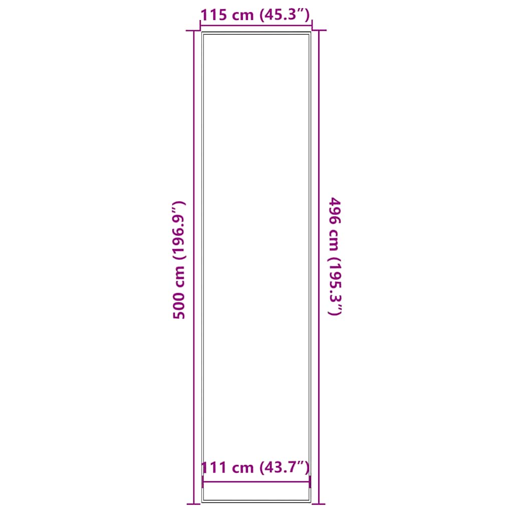 Deurmat 115x500 cm antracietkleurig