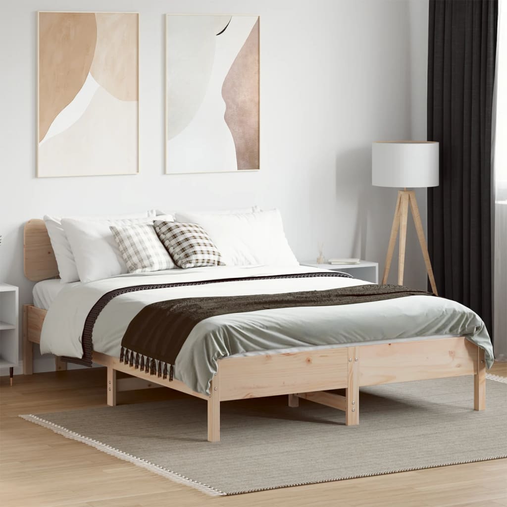 Bedframe zonder matras massief grenenhout 140x190 cm Bedden & bedframes | Creëer jouw Trendy Thuis | Gratis bezorgd & Retour | Trendy.nl