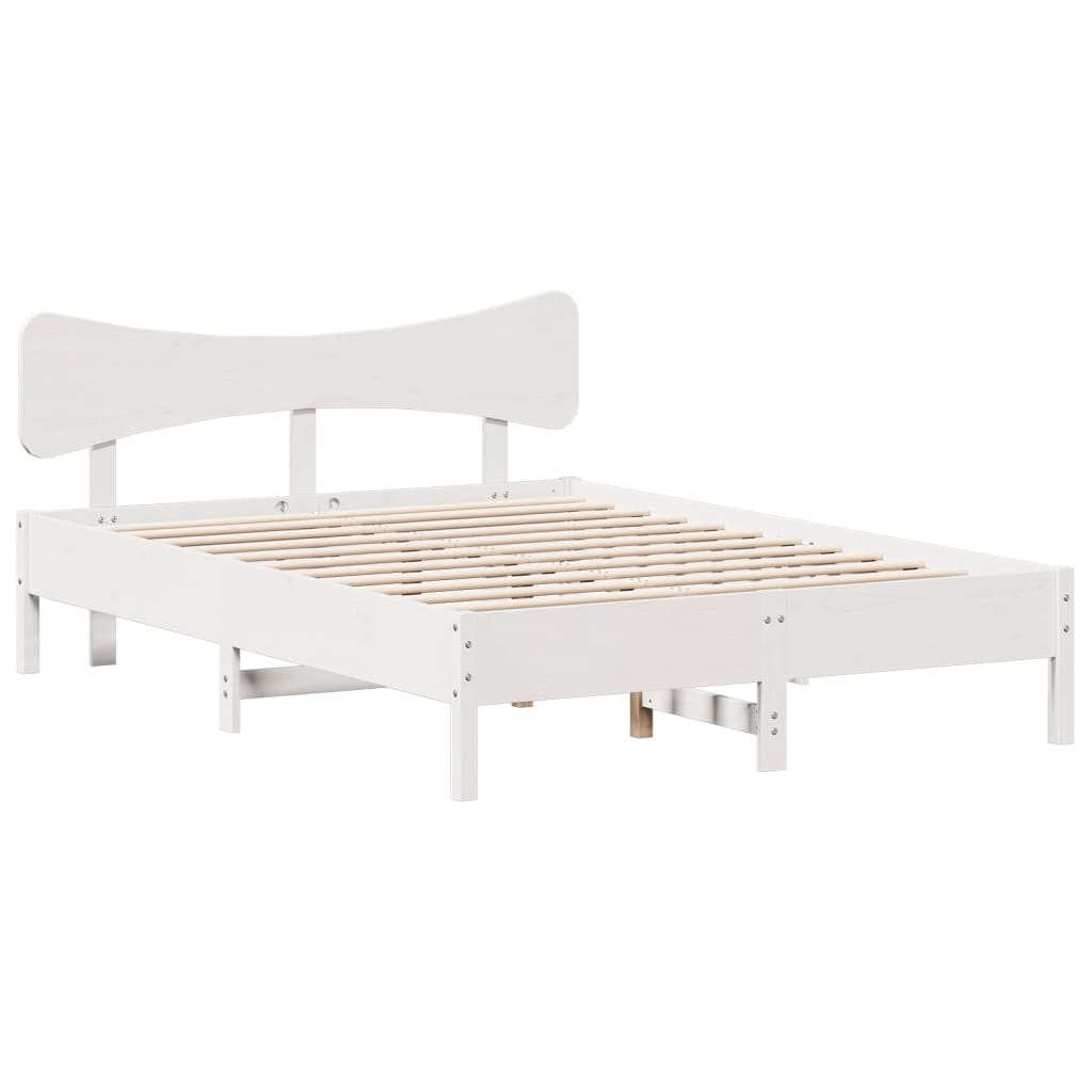 Bedframe zonder matras massief grenenhout wit 140x190 cm Bedden & bedframes | Creëer jouw Trendy Thuis | Gratis bezorgd & Retour | Trendy.nl