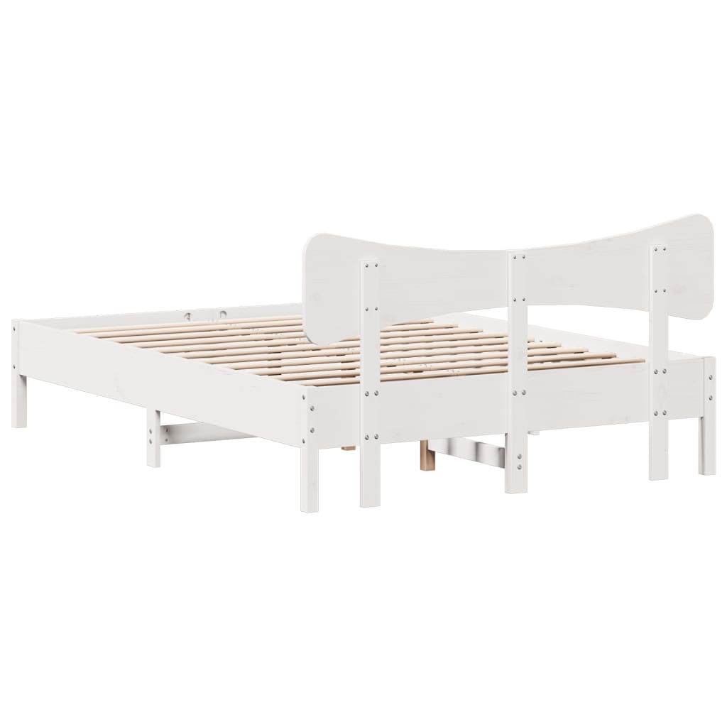 Bedframe zonder matras massief grenenhout wit 140x190 cm Bedden & bedframes | Creëer jouw Trendy Thuis | Gratis bezorgd & Retour | Trendy.nl